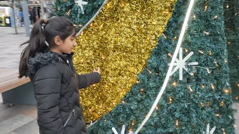 A huge Christmas tree in town center