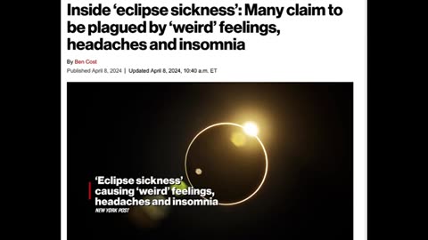 ECLIPSE SICKNESS REPORTED! BIO WEAPON USED OR IS IT A COINCIDENCE THE MEDIA IS SAYING THIS???