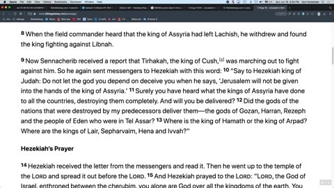 Hezekiah Prayed And His Enemies Were Defeated