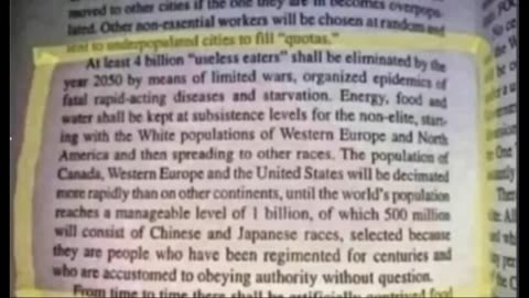 Dr John Colemans 1993 book "The COMMITTEE of 300" Page#105: Depopulation plans