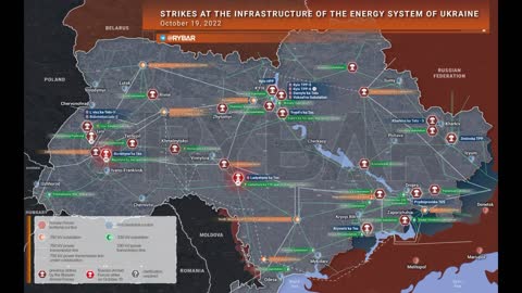 Russian Armed Forces strikes on Ukraine’s energy system on October 19, 2022 @Rybar analysis