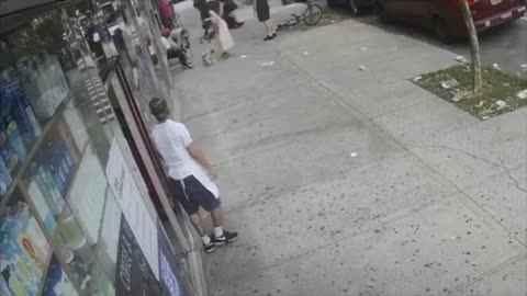 NYPD firefighters take down cyclist after he knocks out an elderly man in a random attack
