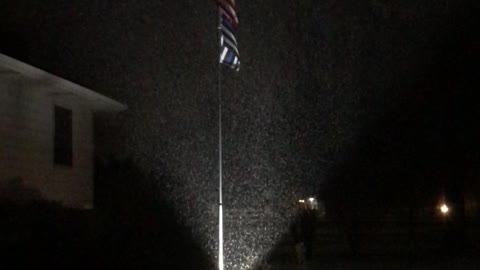 Snowy morning - Flags