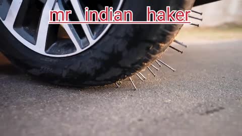 car tire vs nail video