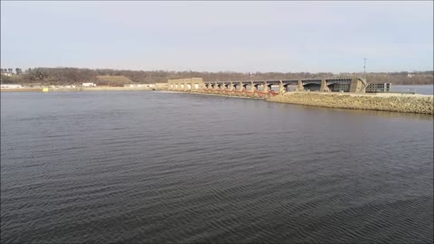 Mighty Mississippi River near Davenport Iowa December 2021