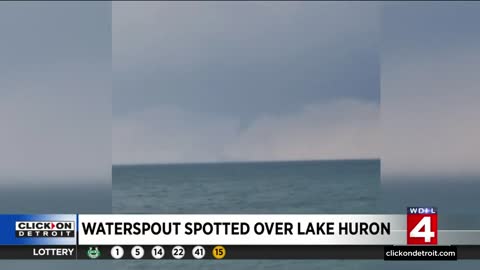 Video captures waterspout over Lake Huron