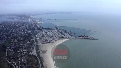 the first shots of the liberated seaport of Mariupol