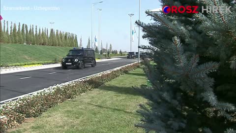 Vlagyimir Putyin érkezése a szamarkandi SCO-csúcstalálkozóra