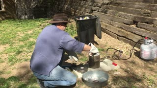 Backyard Aluminum Forge - Melting Soda Cans 2