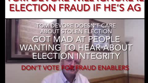 Tom DeVore and his broken chair comment on 2020 Election Fraud