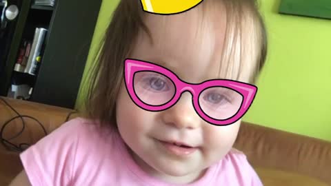 Cute baby acts so funny about cellphone filter