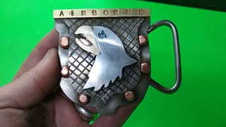 CRAZY! CUSTOM 101st AIRBORNE Opal belt buckle - RT ARTISAN WORKS