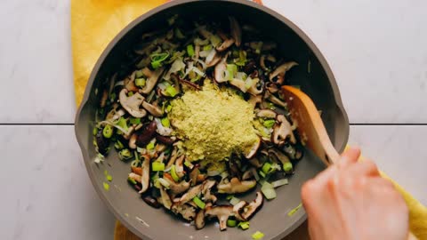 Savory Chickpea Pancakes with Leek and Mushrooms