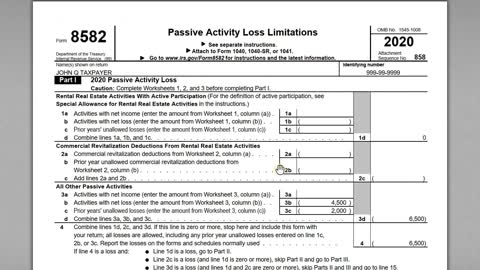 How to Complete IRS Form 8582 - Passive Activity Loss Limitations