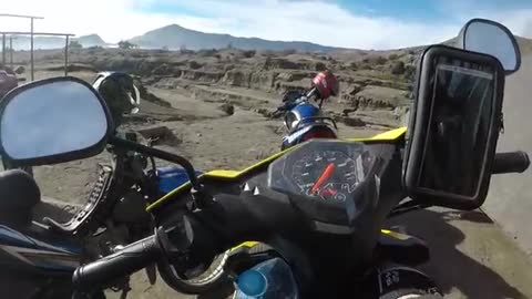 Riding a motorbike to Bromo Volcano- Indonesia through the Sea of Sand