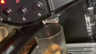 first time making coffee with a coffee machine