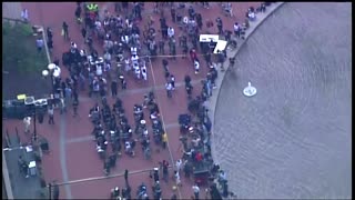 Bird's-eye view of Minneapolis George Floyd rally