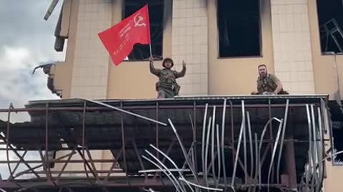 Banner of Victory over the administration of the liberated Lisichansk