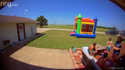 Whirlwind Blows Bounce House Away