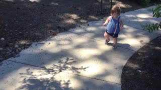 Adorable baby girl reacts to shadow of a branch - Cute and funny!