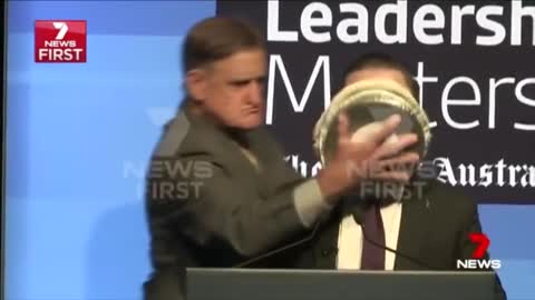 CEO Worker puts pie in the face of company CEO in Australia for forcing jabs