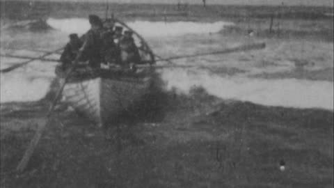 Launching The Surf Boat (1897 Original Black & White Film)