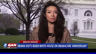 Obama visits White House on Obamacare 'anniversary