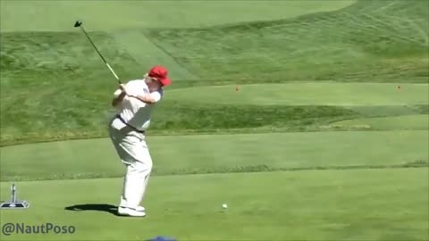 Trump's nice golf swing hit Biden! LOL