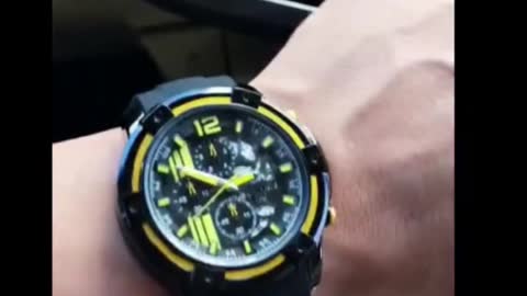 Men’s Black Silicone Strap Quartz Watches