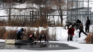 Deer Rescued from Icy Pond