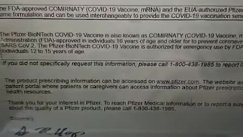 Pfizer Vaccine Available Not FDA Approved - Pfizer Emails Me The Documents