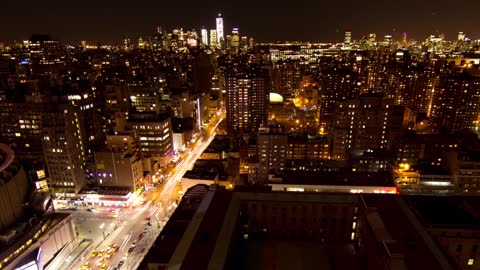 Spectacular Nocturnal Timelapse of New York City from Skyscraper in 2K