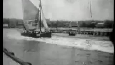 Yarmouth Fishing Boats Leaving Harbor (1896 Film) -- Directed By Birt Acres -- Full Movie