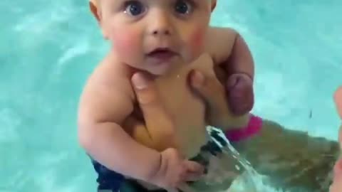 Shocking Baby 😍😍😍 | Watch Baby Short Reel video | Swimming pool with Father