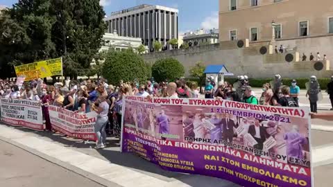 Greece: healthcare workers, civilians protest vaccine passports and mandated September 2, 2021