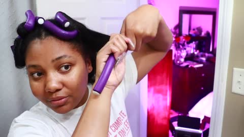 HAIR TRANSFORMATION: Natural CURLY TO STRAIGHT: Blow dry + Flat iron + Curl + GRWM.