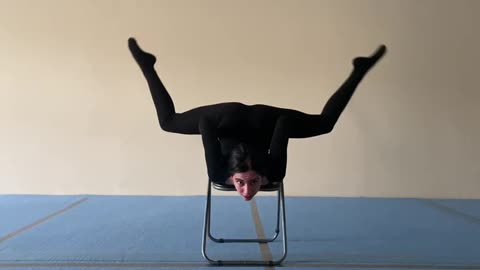 gymnastics tricks on chair