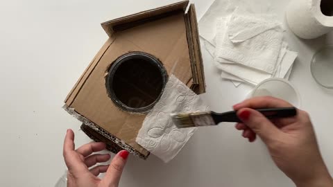 Homemade Cardboard Birdhouse DIY Home Decor Project