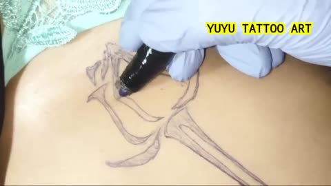 A SIMPLE TRIBAL ROSE TATTOO imitation tattoo 009 temporary tattoo