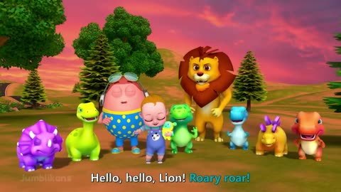 Animal Friends Nursery Rhyme - Baby Taku & Jumblikans Dinosaurs - Toddler Learning Videos