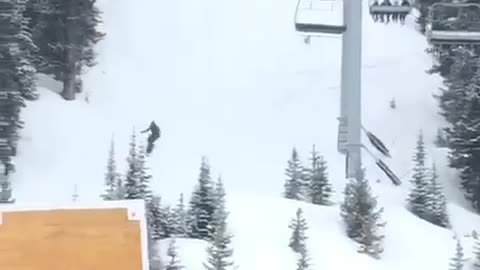 Ski lift run tree crash