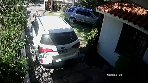 Woman drive way carrying baby and groceries trips and falls saves baby