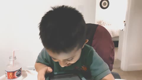 Toddler taunting playing