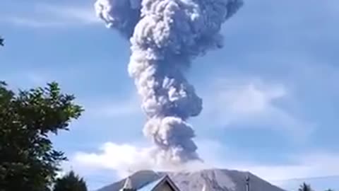 Mount Ibu in Indonesia has erupted, emitting a massive column of ash into the sky.