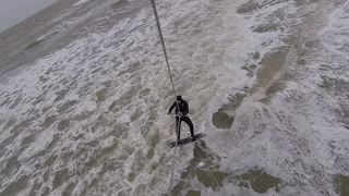 Kitesurfing - Small wave at Ouddorp