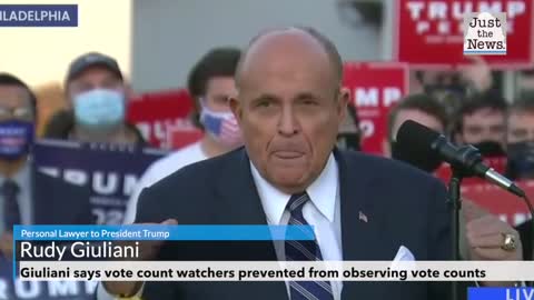 At press conference Giuliani and others say vote count watchers prevented from observing vote counts