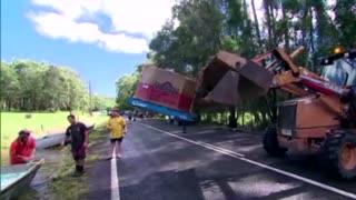 Groceries by boat during Australia's floods