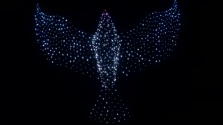 Drones light up the sky over WW2 monument in Russia