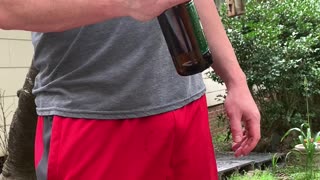 Punching out the bottom of a glass bottle