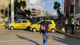 paro de taxistas | bloqueo en la cra 15 con calle 36